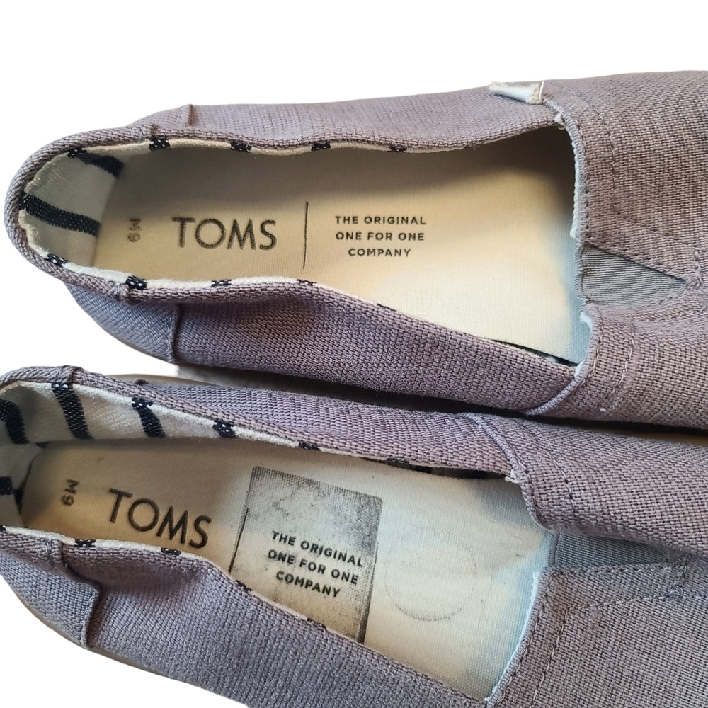 Toms Venice Classics Heritage Slip Ons Gray Comfort Shoes Mens 9 - Picture 2 of 6